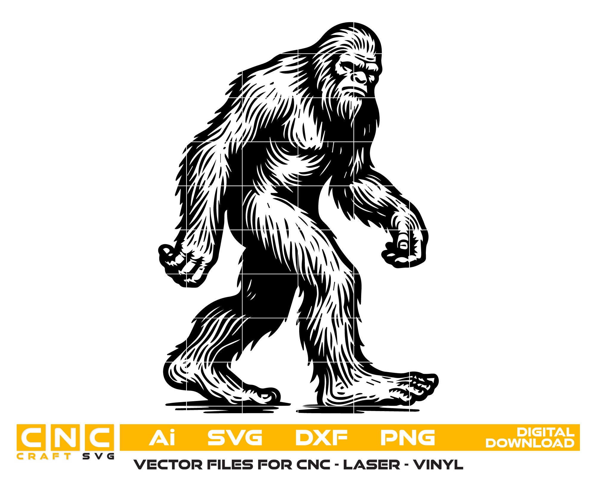 Bigfoot Line Art SVG