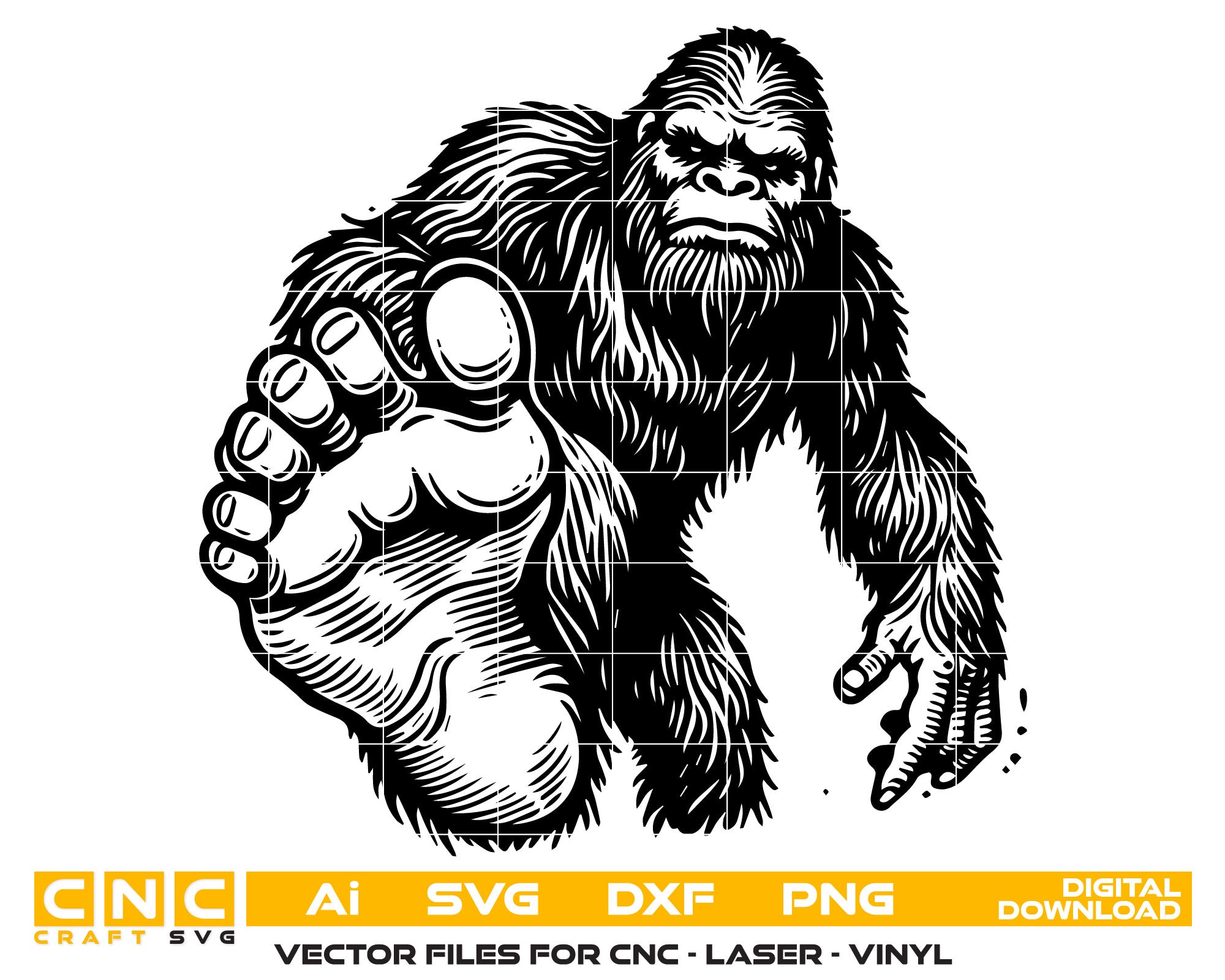 Bigfoot Line Art Vector