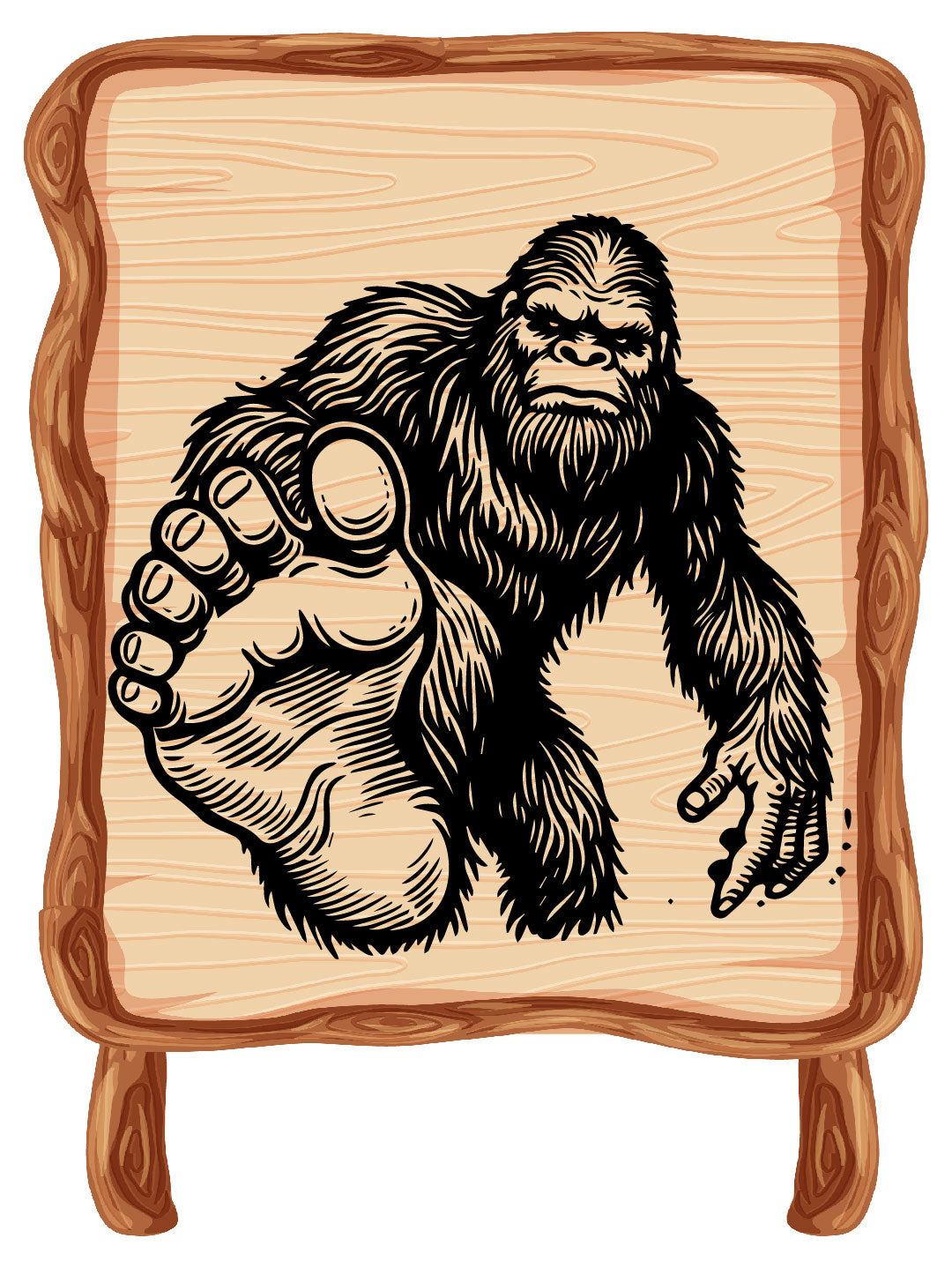 Bigfoot Line Art Vector