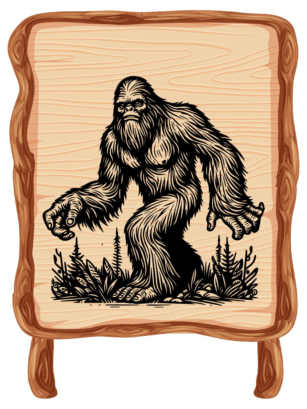 Bigfoot Line Art Vector