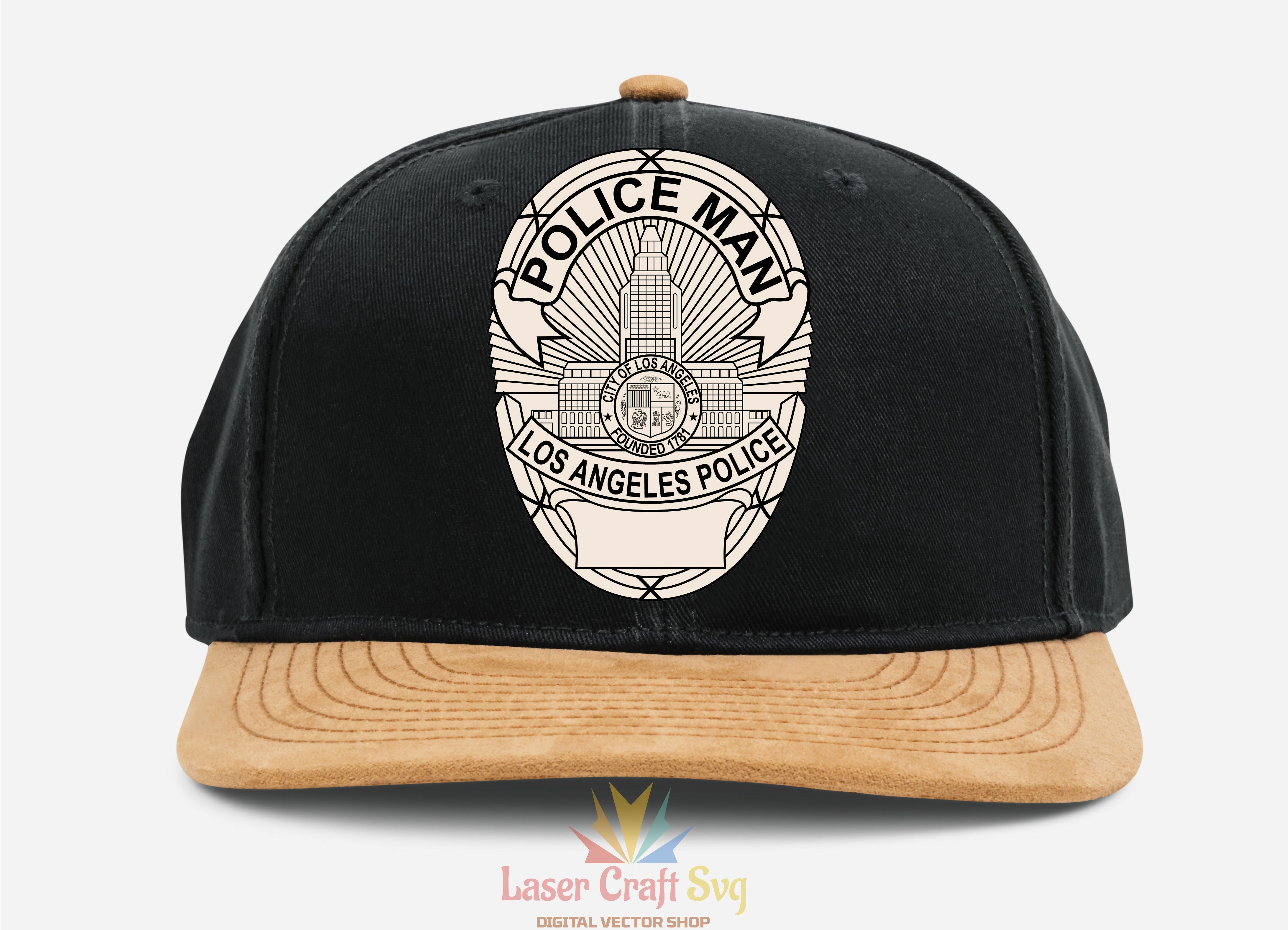 Los Angeles Police Man Badge-01O-01