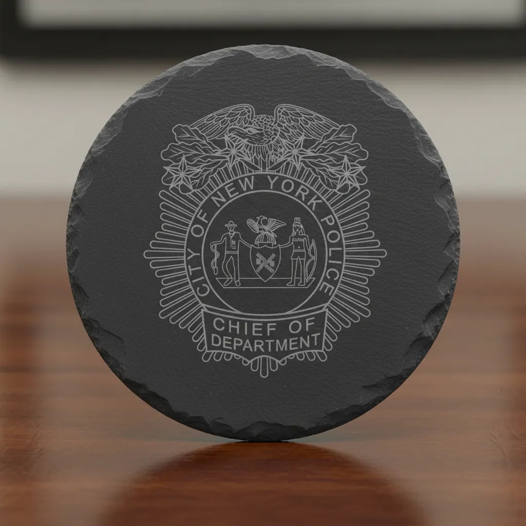 NYPD Chief of Department Badge SVG
New York Law Enforcement Vector Design
NYC Police Sunburst Badge Engraving File
City of New York Police Sign CNC File
NYPD Seal Badge Vector for Laser Cutting