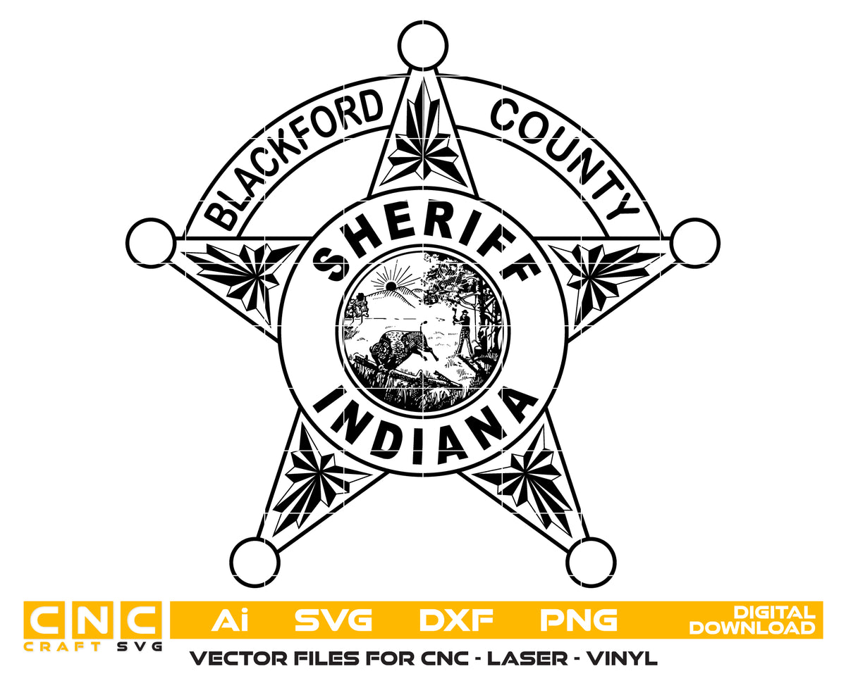 Blackford County Sheriff Badge SVG Indiana Law Enforcement Vector