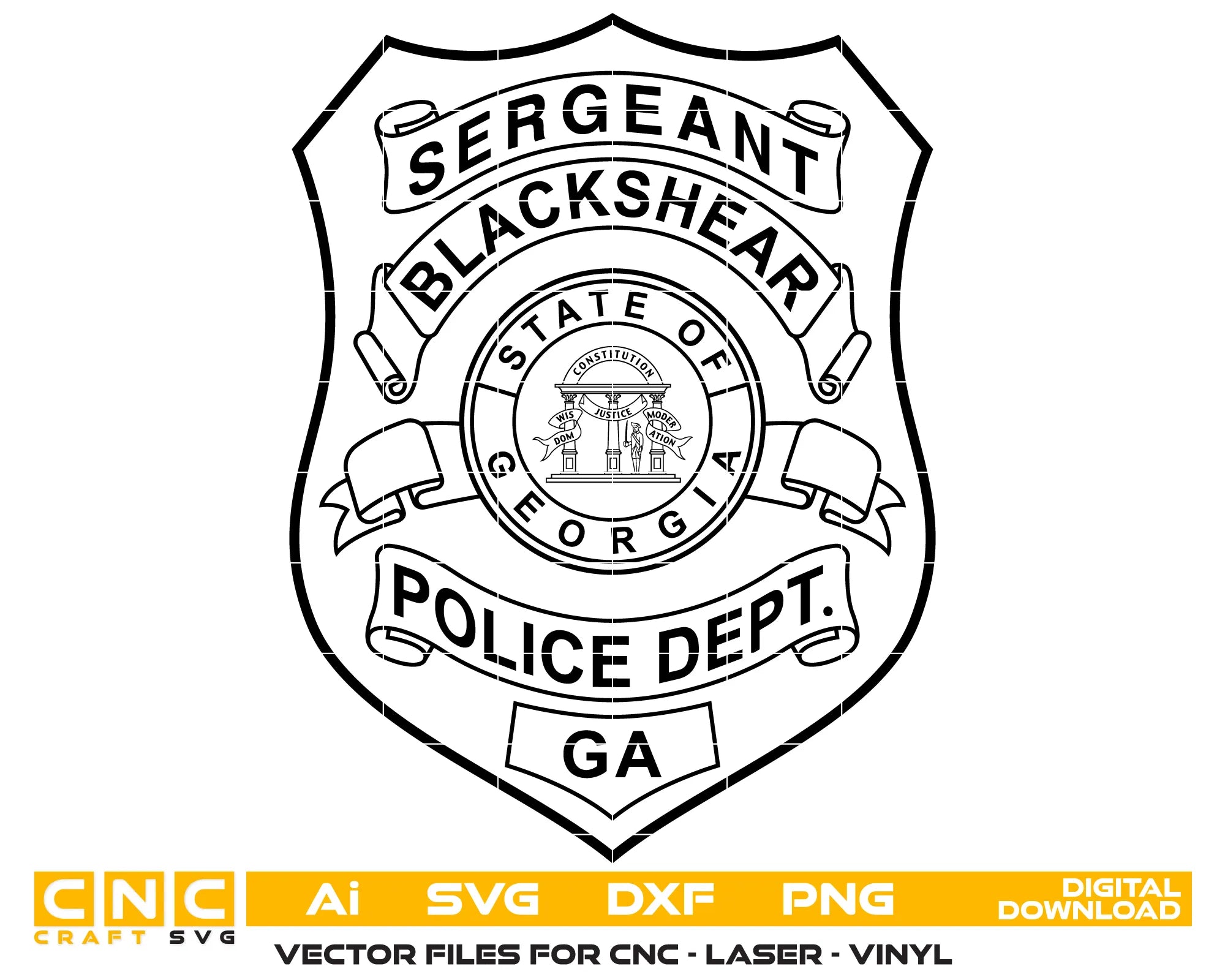 Blackshear Police Sergeant Badge SVG Georgia Law Enforcement Vector