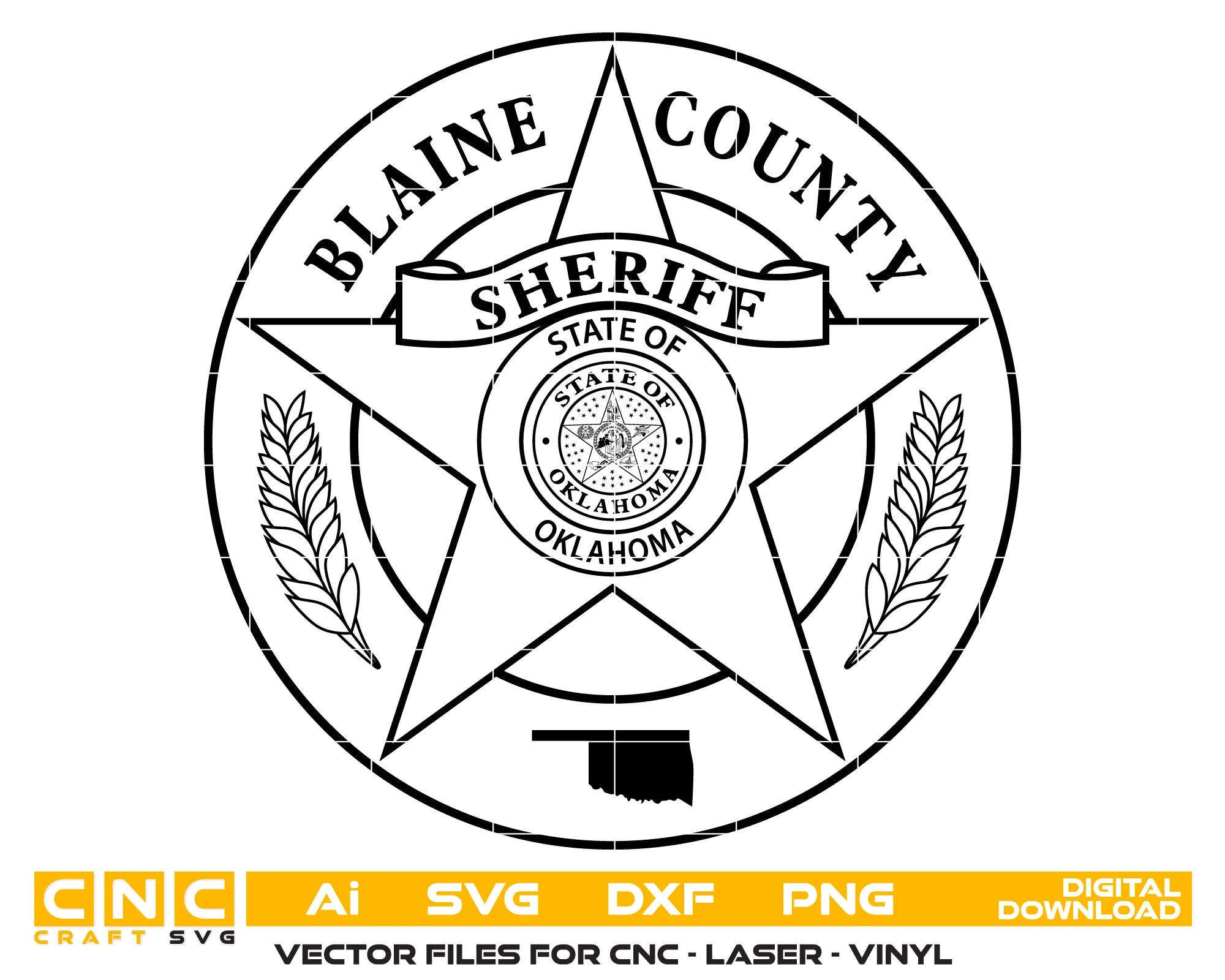 Blaine County Sheriff Badge SVG Oklahoma Law Enforcement Vector