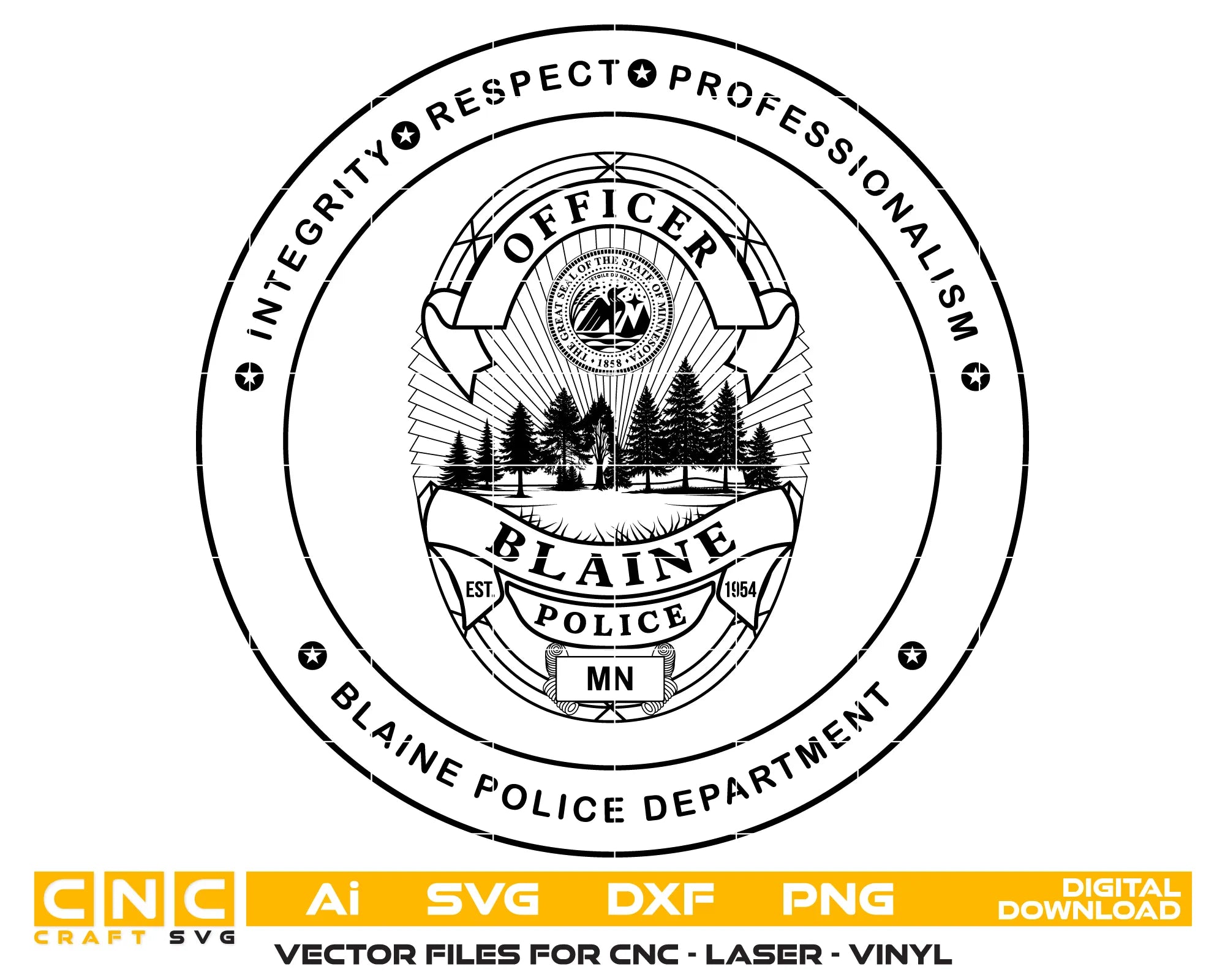 Blaine Police Department Minnesota SVG Minnesota Law Enforcement Vector
