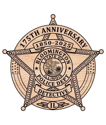 Bloomington Police Detective 175th Anniversary Badge SVG Illinois Law Enforcement Vector