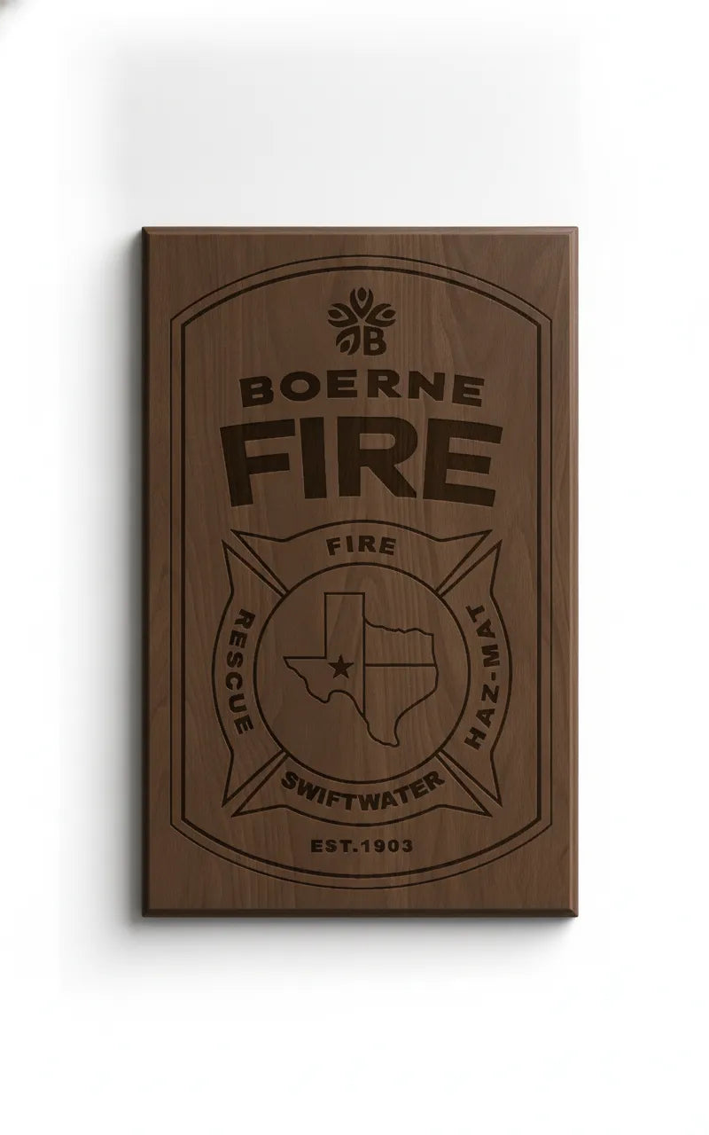 Boerne TX Fire Department Patch SVG
Texas Firefighter Maltese Cross Vector
State of Texas Outline Engraving File
Boerne Fire Rescue Sign CNC File
Fire Station Patch Vector for Lasers