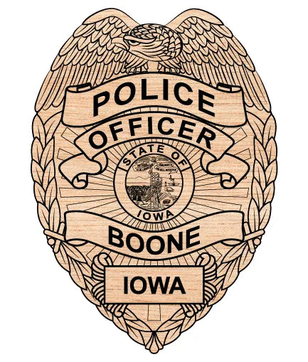 Boone Police Officer Badge SVG Iowa Law Enforcement Vector