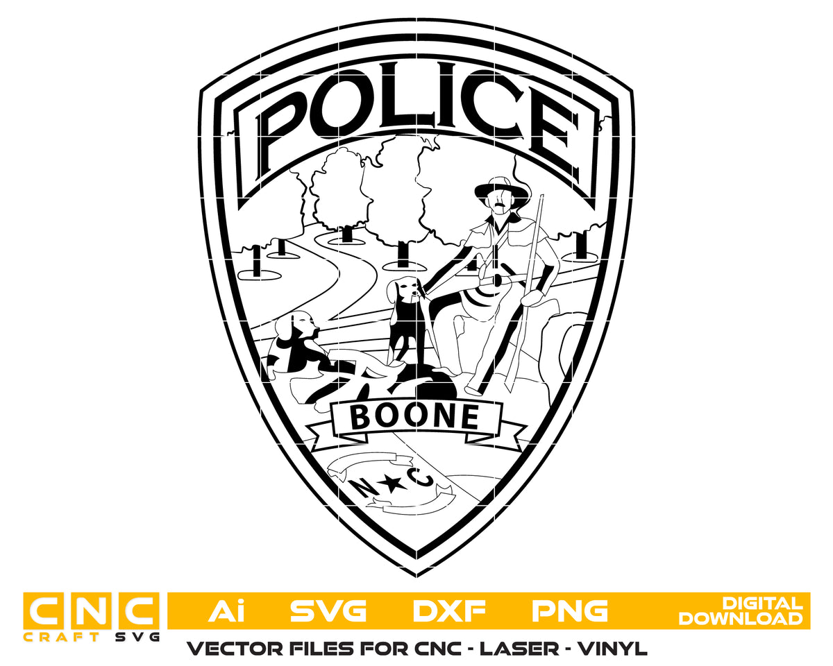 Boone Police Patch SVG North Carolina Law Enforcement Vector