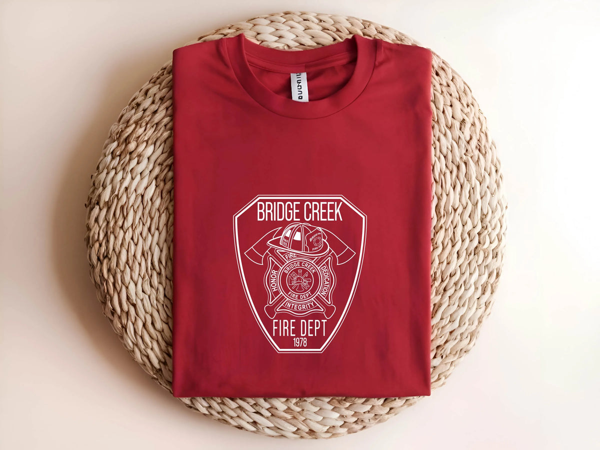 Bridge Creek Fire Department Badge SVG, Bridge Creek Fire Dept Badge Vector, Firefighter Badge SVG, Fire Department Emblem Vector, Firefighter Maltese Cross SVG, Fire Badge Engraving File