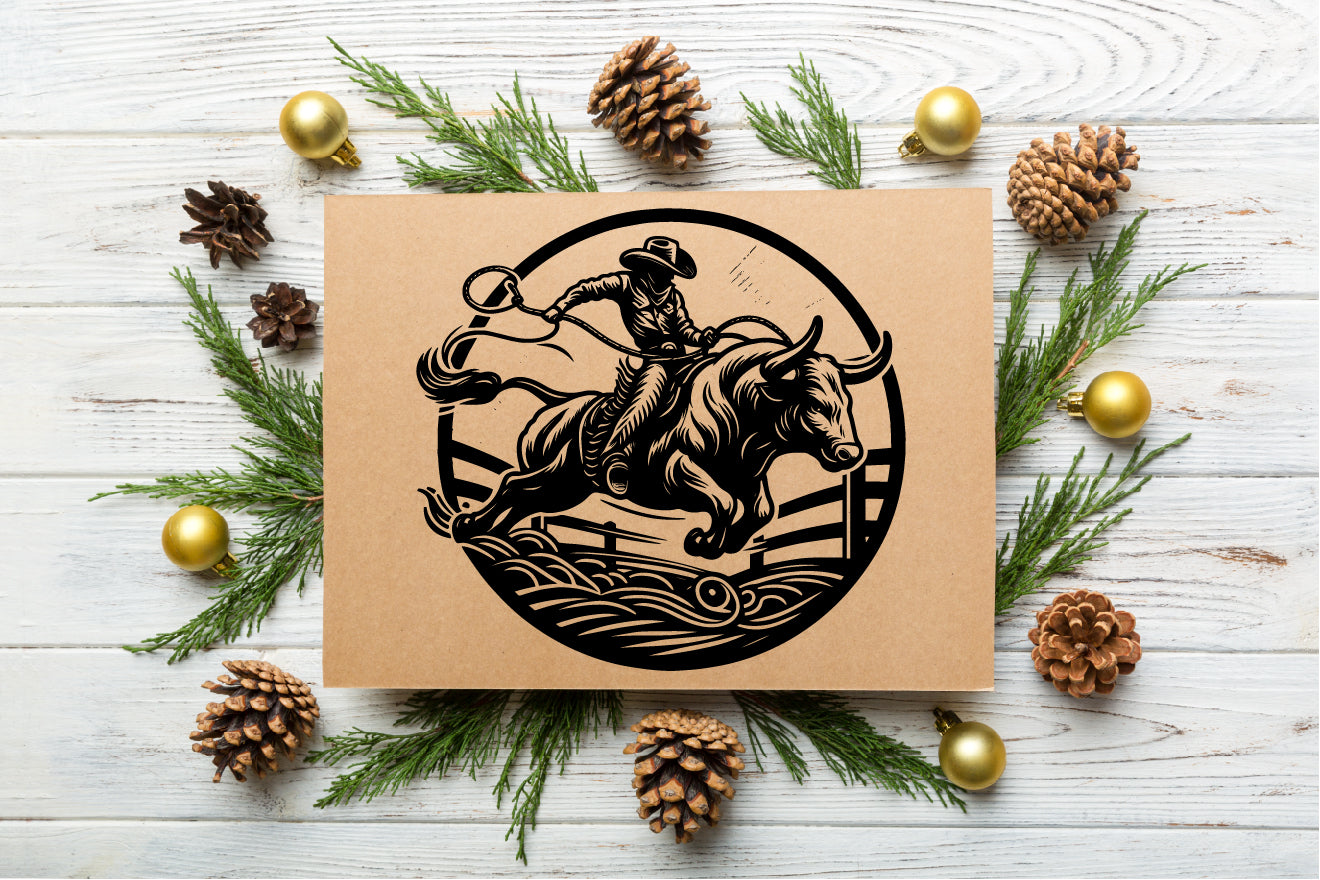 Bull Rider Vector Design