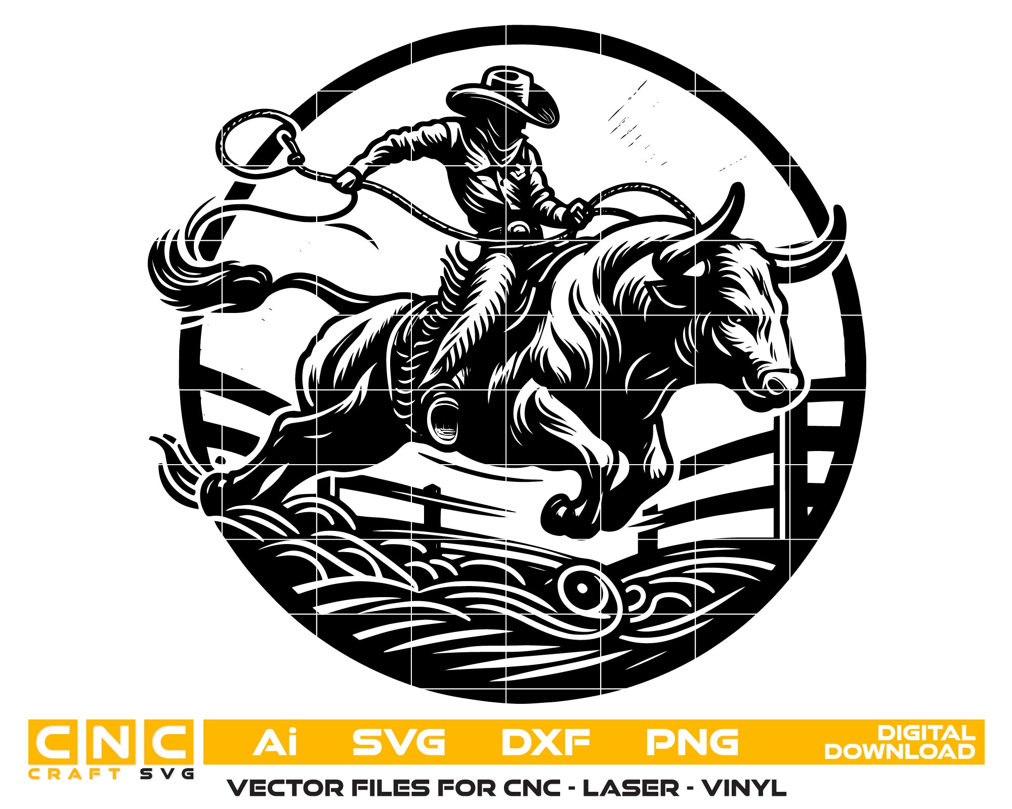 Bull Rider Vector Design