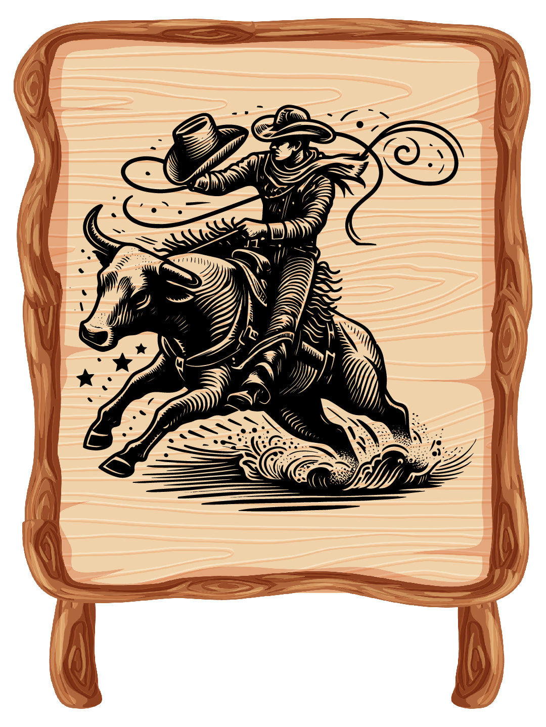 Bull Rider Logo Vector File