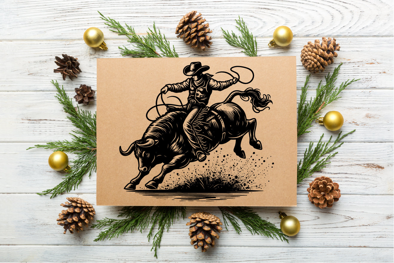 Bull Rider Logo Vector