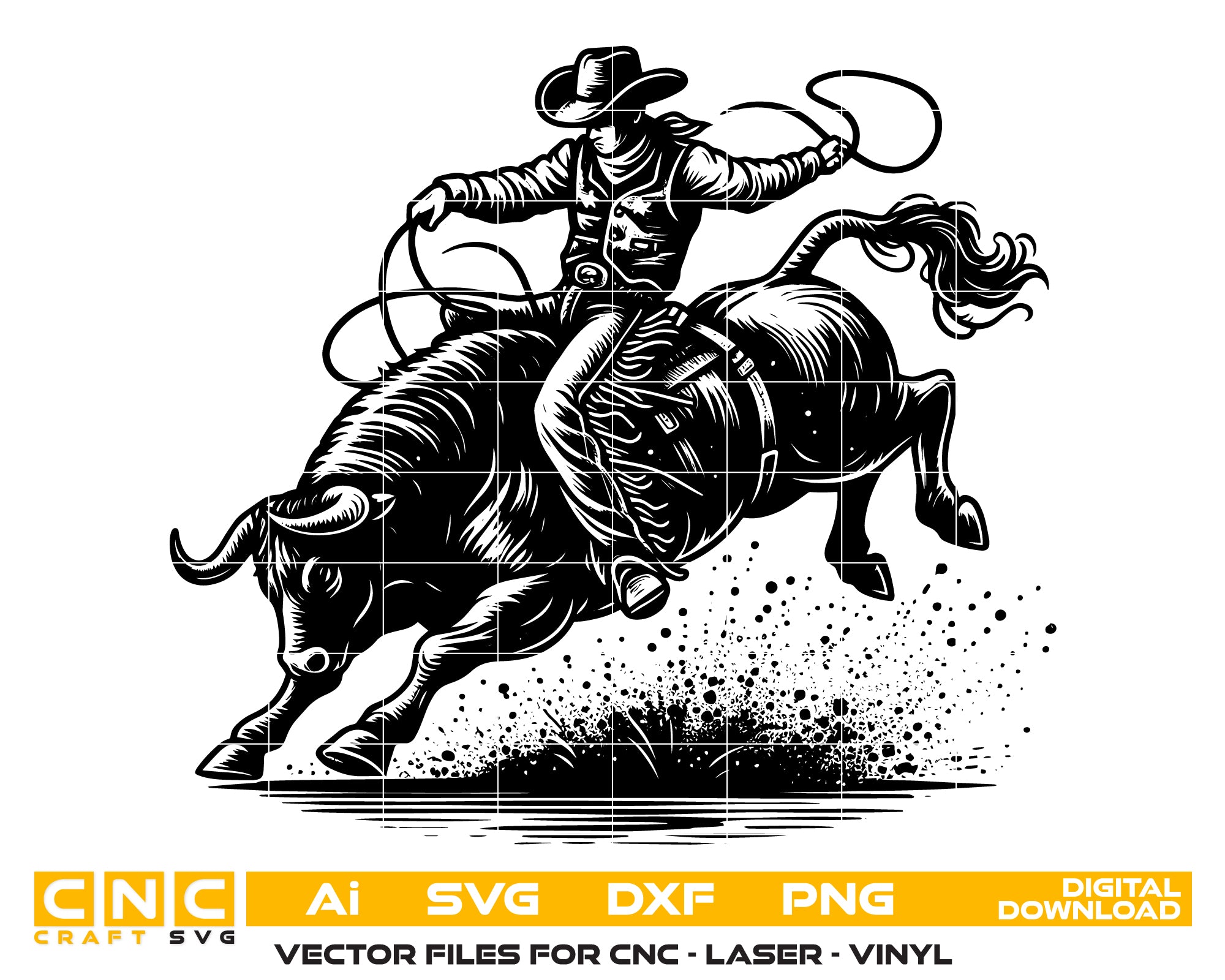 Bull Rider Logo Vector
