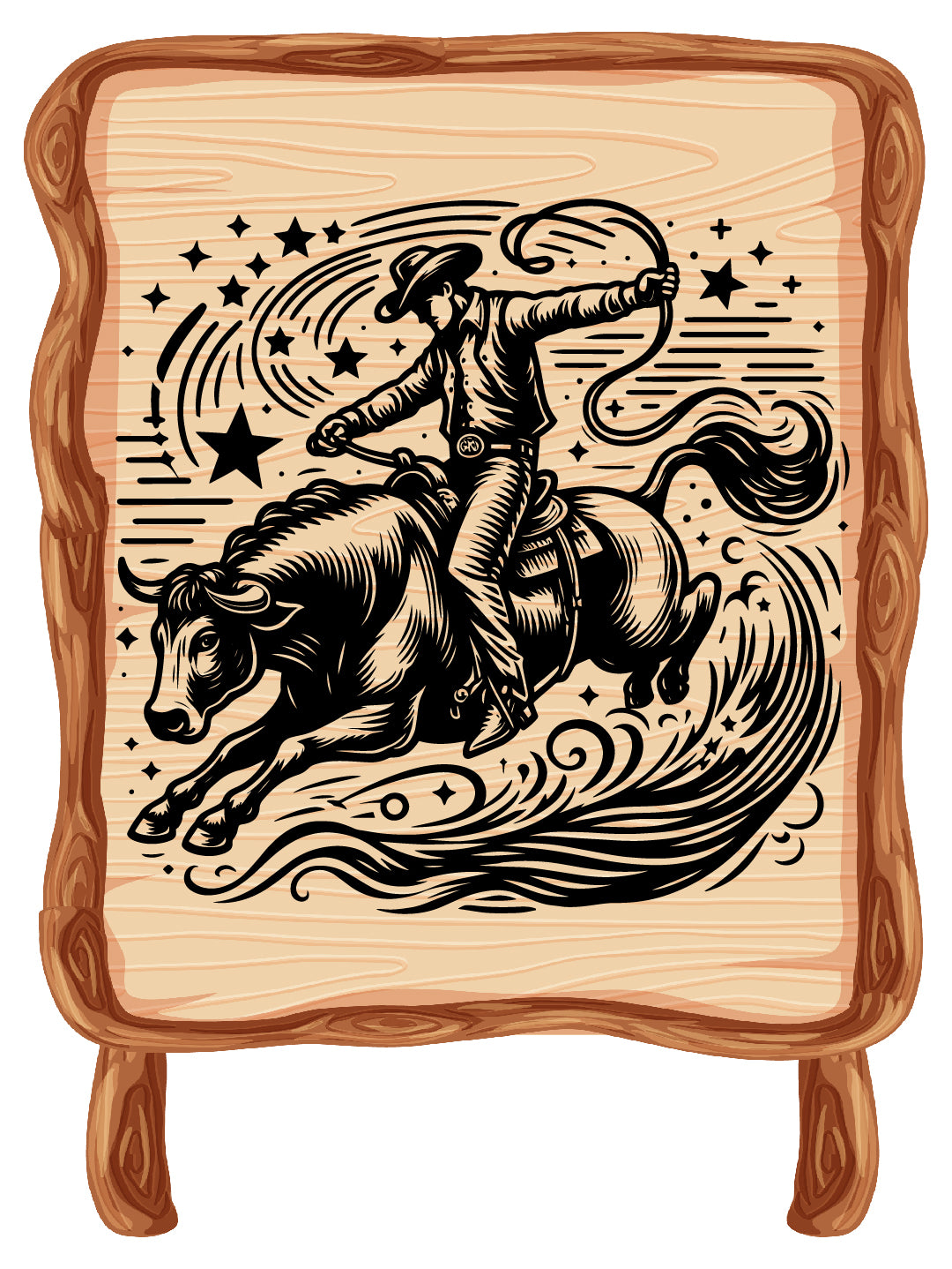 Bull Rider Vector Design
