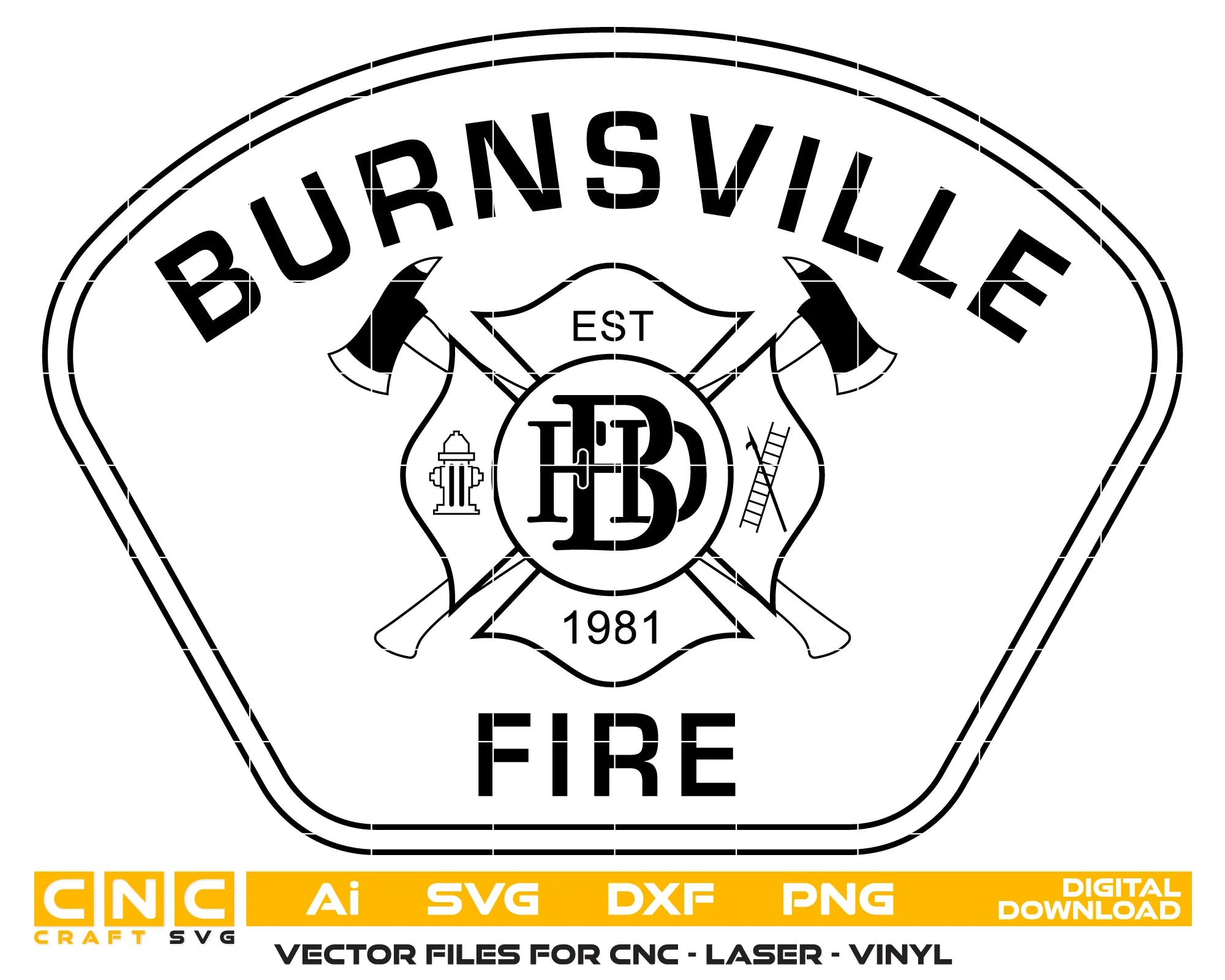 Burnsville Fire Department Patch SVG Minnesota Firefighter Vector