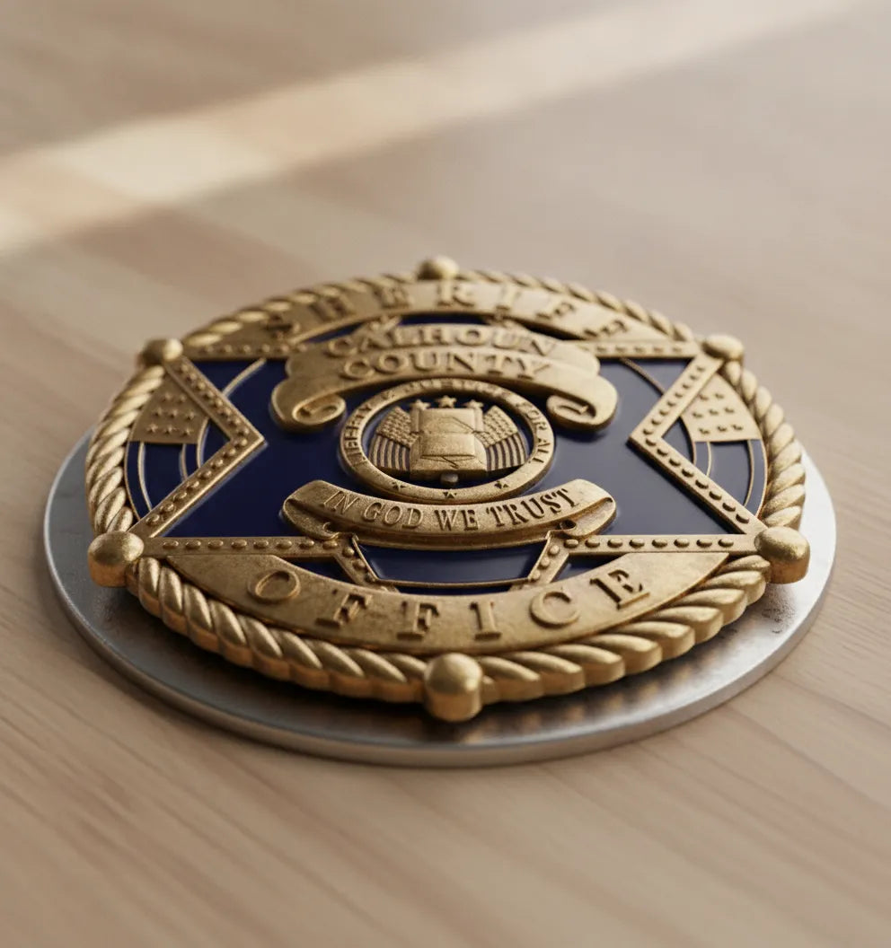 Calhoun County FL Sheriff Office Badge SVG
Florida Law Enforcement Star Vector
Liberty Bell Seal Engraving File
Twisted Rope Sheriff Badge CNC File
Police Star Vector for Laser Engraving