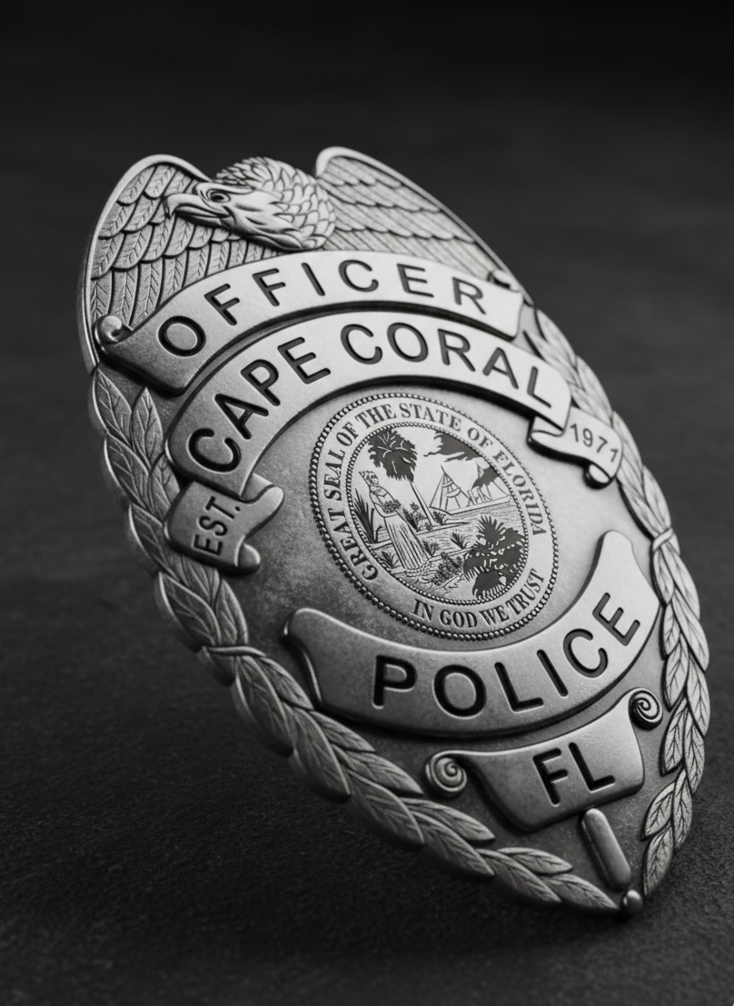 Cape Coral Florida Police Badge SVG
Florida Law Enforcement Emblem Vector
FLPD Officer Badge CNC File
Cape Coral Police Logo for Engraving
Custom Police Officer Gift SVG