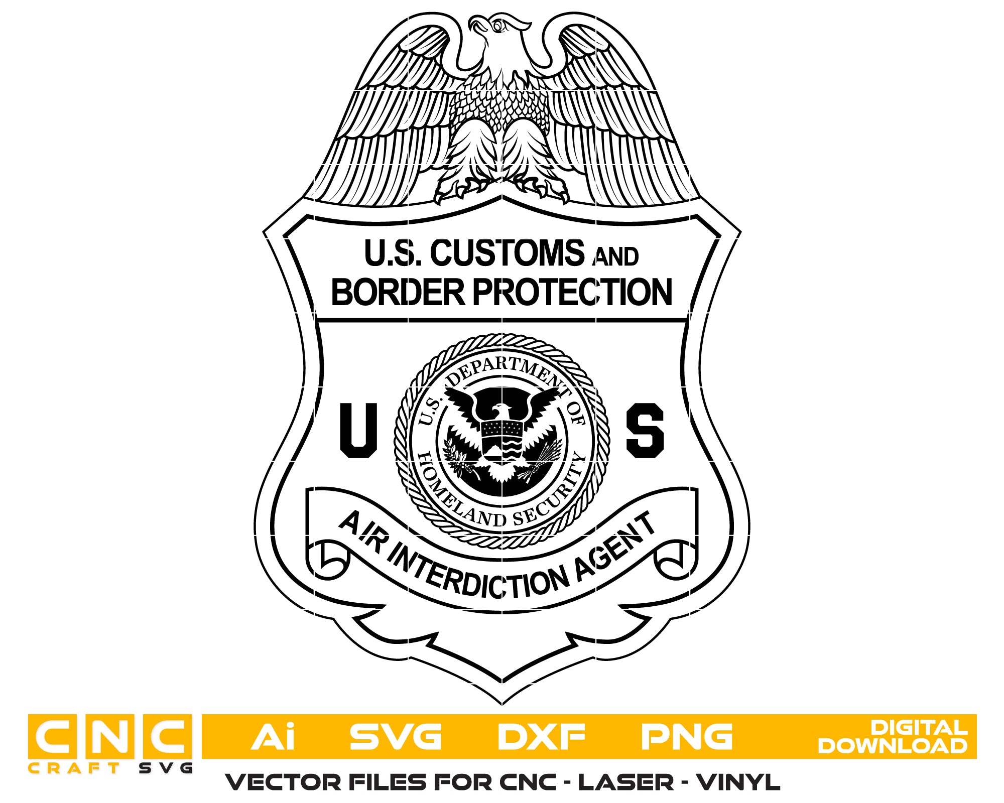 CBP Air Interdiction Agent Badge SVG
Customs and Border Protection Vector
Homeland Security Shield Emblem
Agent Plaque Engraving File
CBP Air Interdiction Sign CNC File
