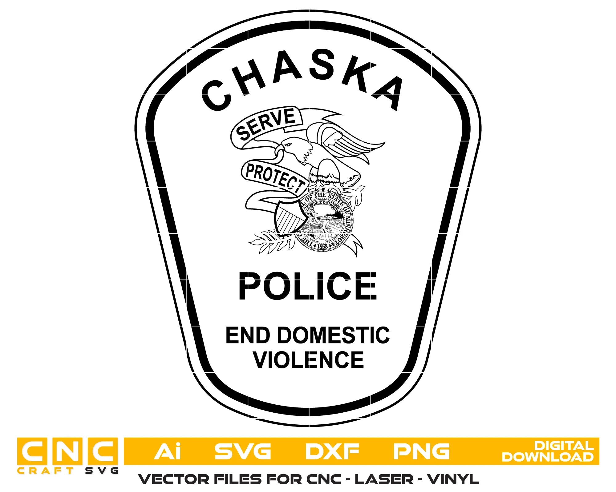 Chaska Police Dept. End Domestic Violence Awareness Patch SVG Minnesota Law Enforcement Vector