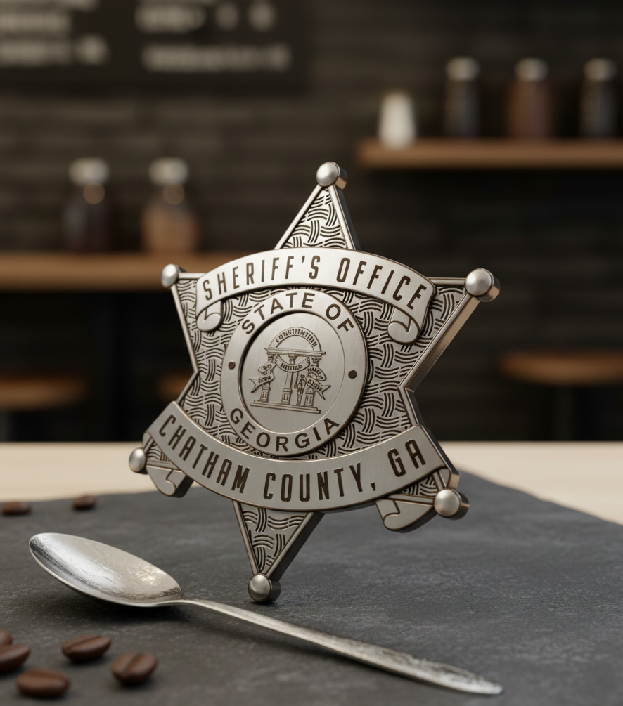 Chatham County Georgia Sheriff SVG
Georgia State Star Badge Vector Design
Chatham County GA PD Emblem for CNC Engraving
Sheriff Office Badge SVG for Laser Cut
GA Law Enforcement Badge Vector