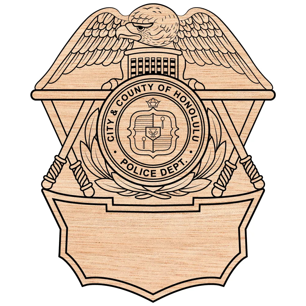 City and County of Honolulu Police Department Badge SVG Hawaii Law Enforcement Vector
