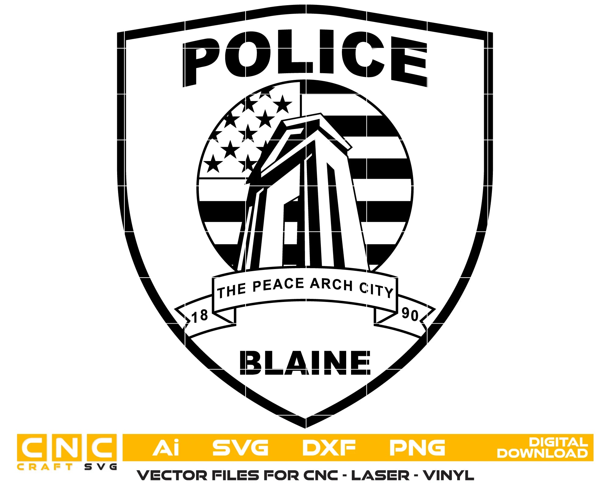 City of Blaine Police Department Patch SVG Washington Law Enforcement Vector