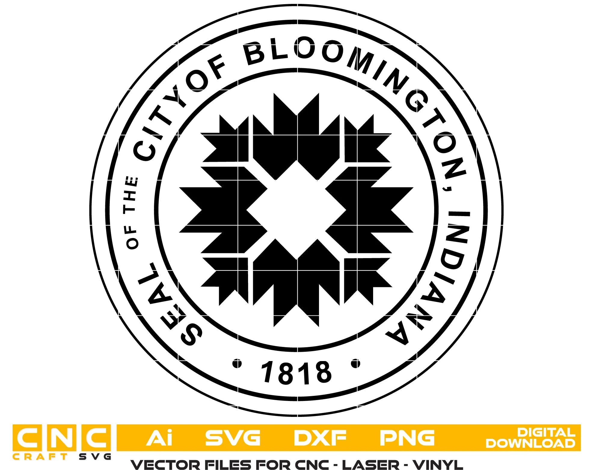 City Of Bloomington Seal Indiana SVG Indiana Municipal Vector