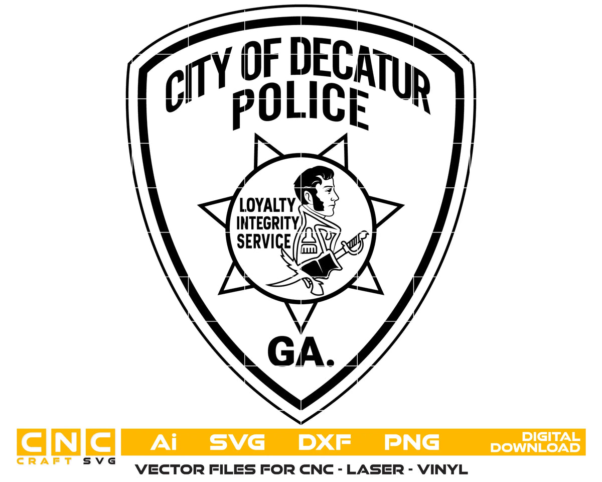 City of Decatur Police Shoulder Patch Georgia SVG Law Enforcement Vector
