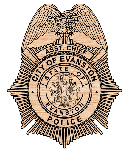 City of Evanston Police Assistant Chief Badge SVG Wyoming Law Enforcement Vector