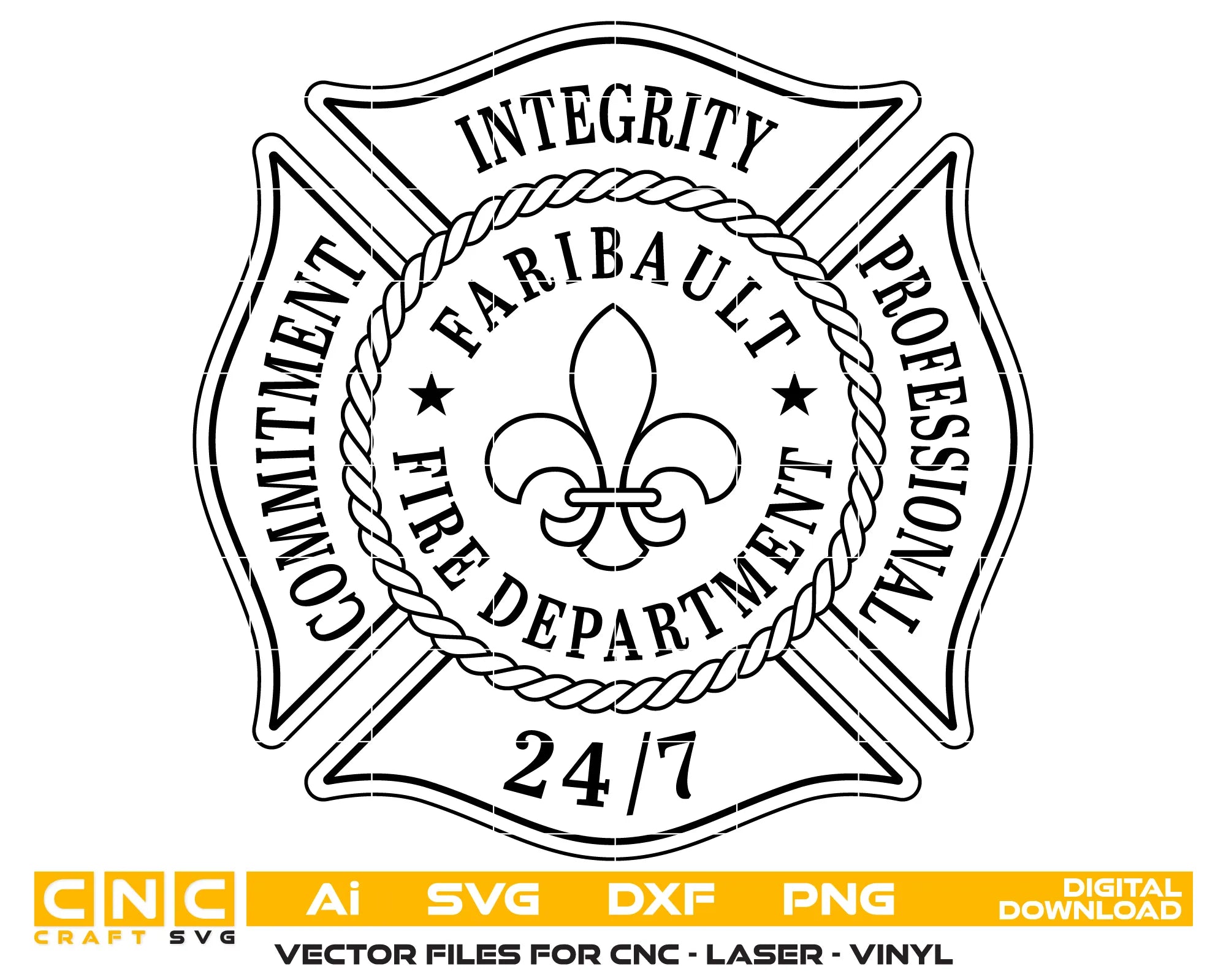 City of Faribault Fire Department Logo SVG Minnesota Firefighter Vector