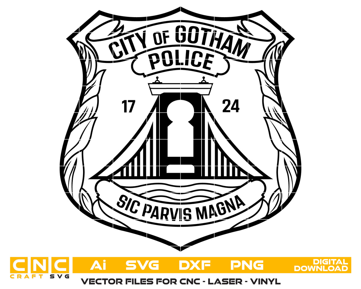 City of Gotham Police Badge SVG Law Enforcement Vector
