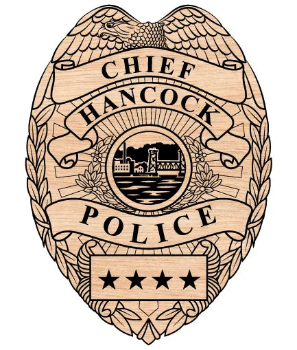 City Of Hancock Police Chief Badge SVG Police Vector