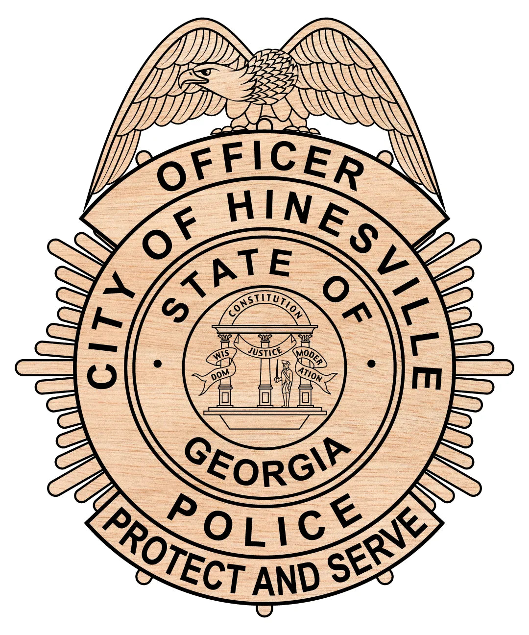City of Hinesville Police Officer Badge Georgia SVG Georgia Law Enforcement Vector