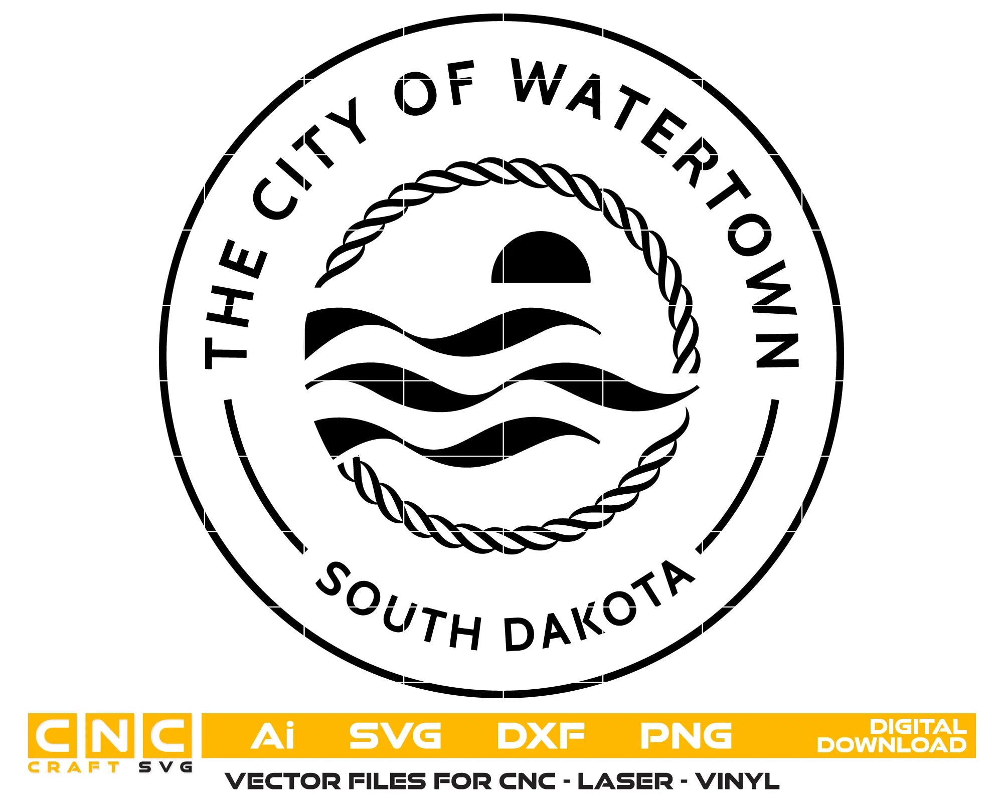 City Of Watertown Seal South Dakota SVG South Dakota Municipal Vector