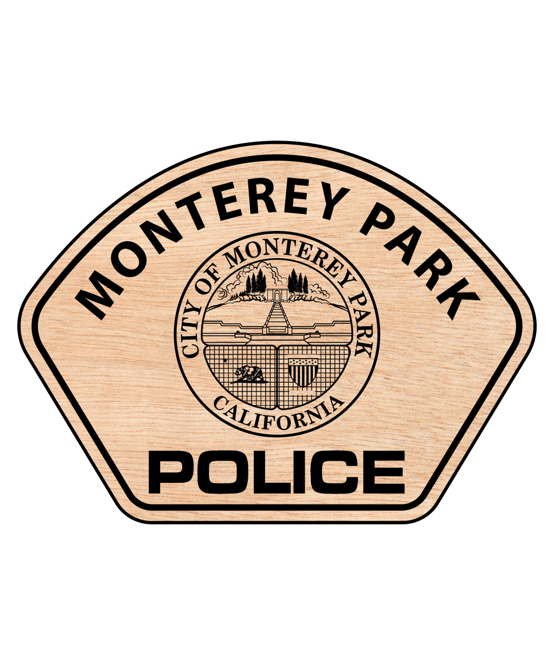 Monterey Park Police Patch SVG
California Law Enforcement Vector
City of Monterey Park Seal Emblem
Police Patch Engraving File
Monterey Park Sign CNC Router File