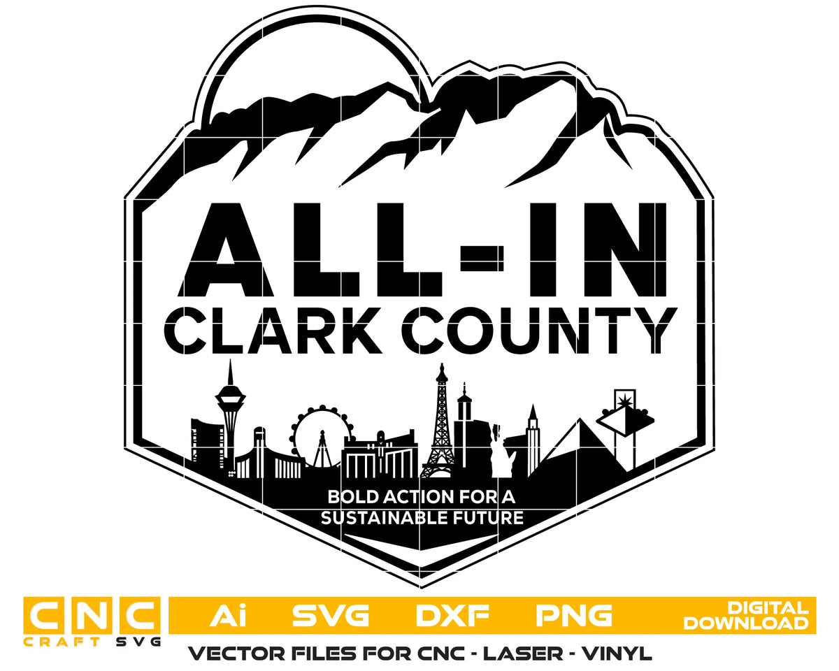 Clark County All-In Patch SVG Nevada Vector