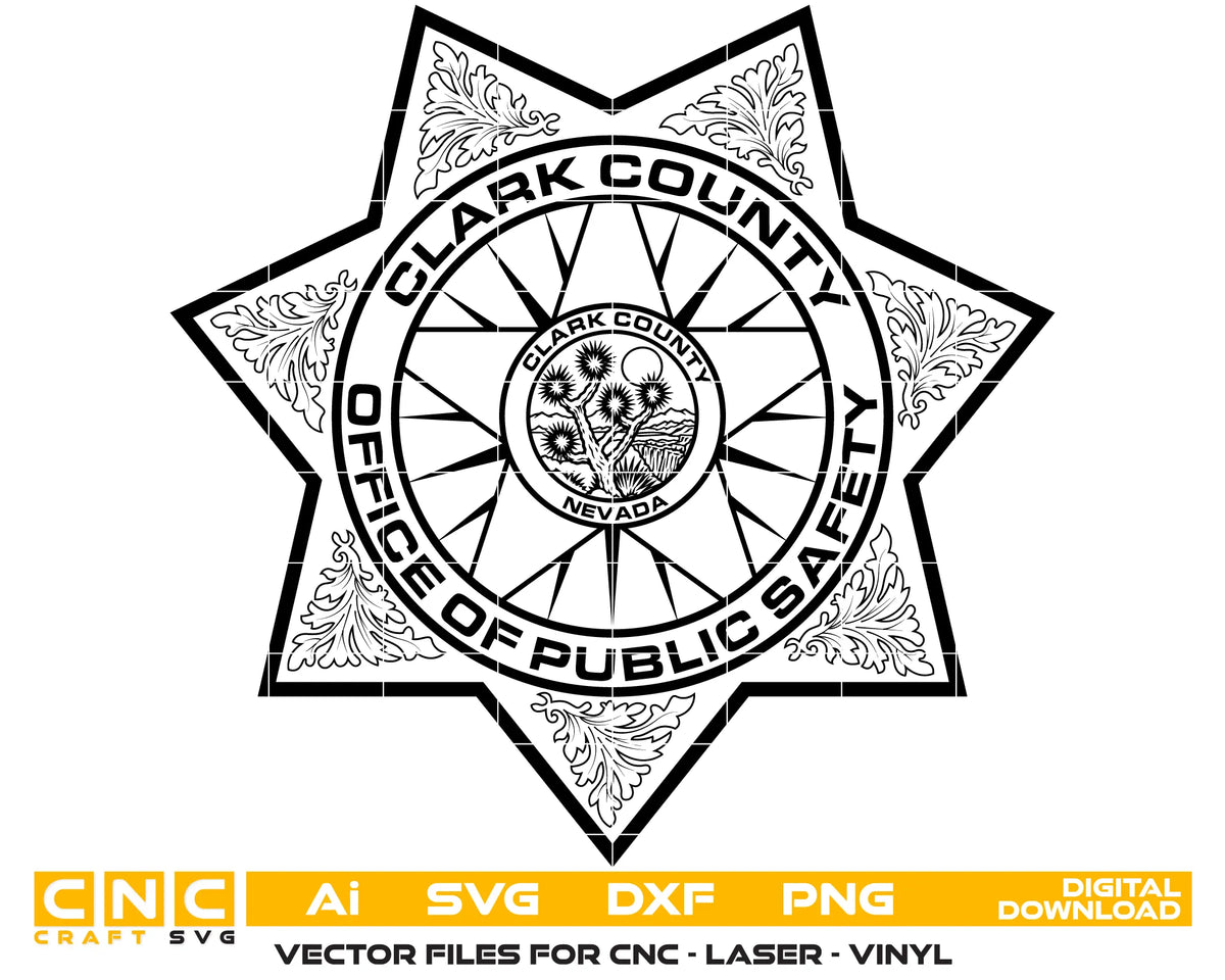 Clark County Office of Public Safety Badge SVG Nevada Vector