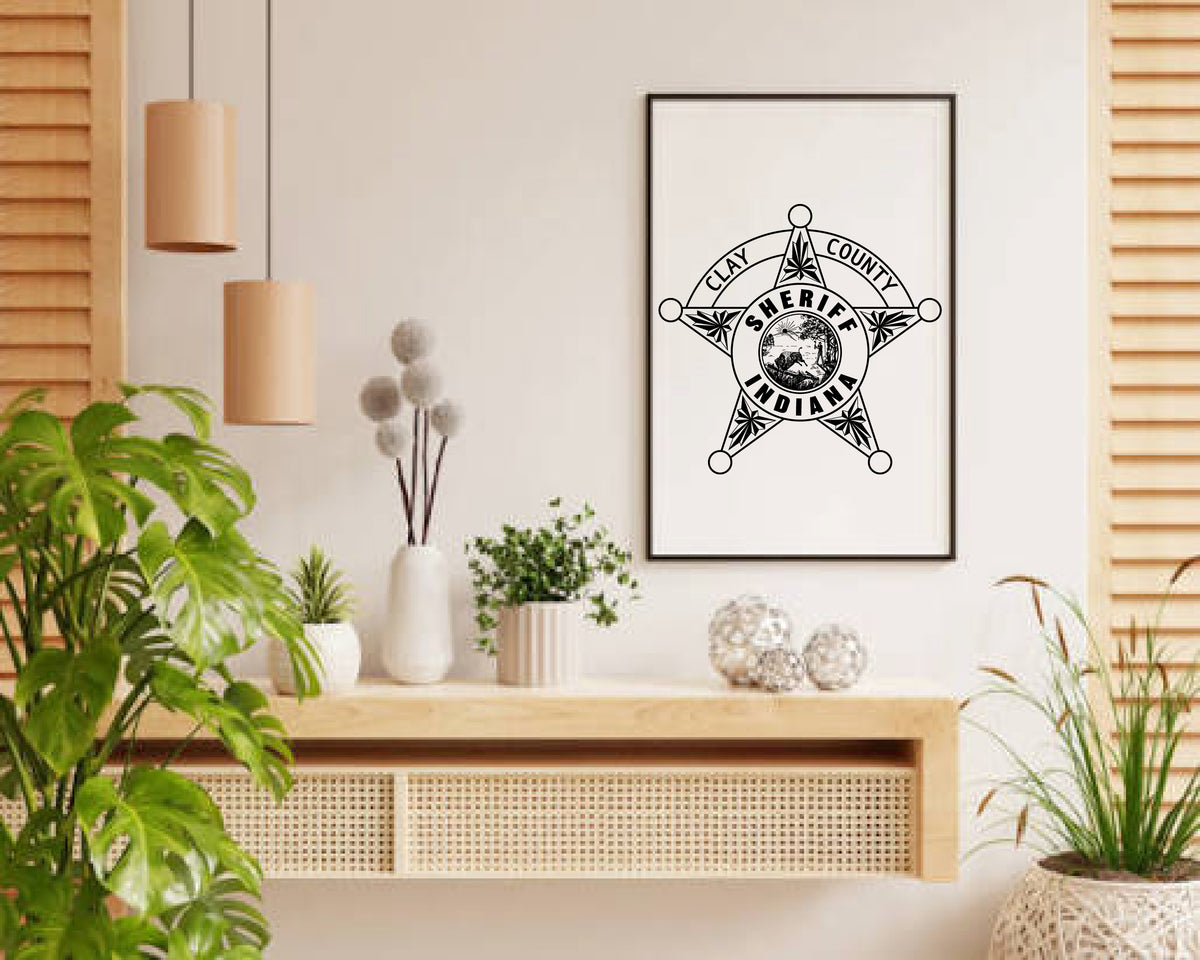 Clay County Sheriff Badge SVG Indiana Law Enforcement Vector