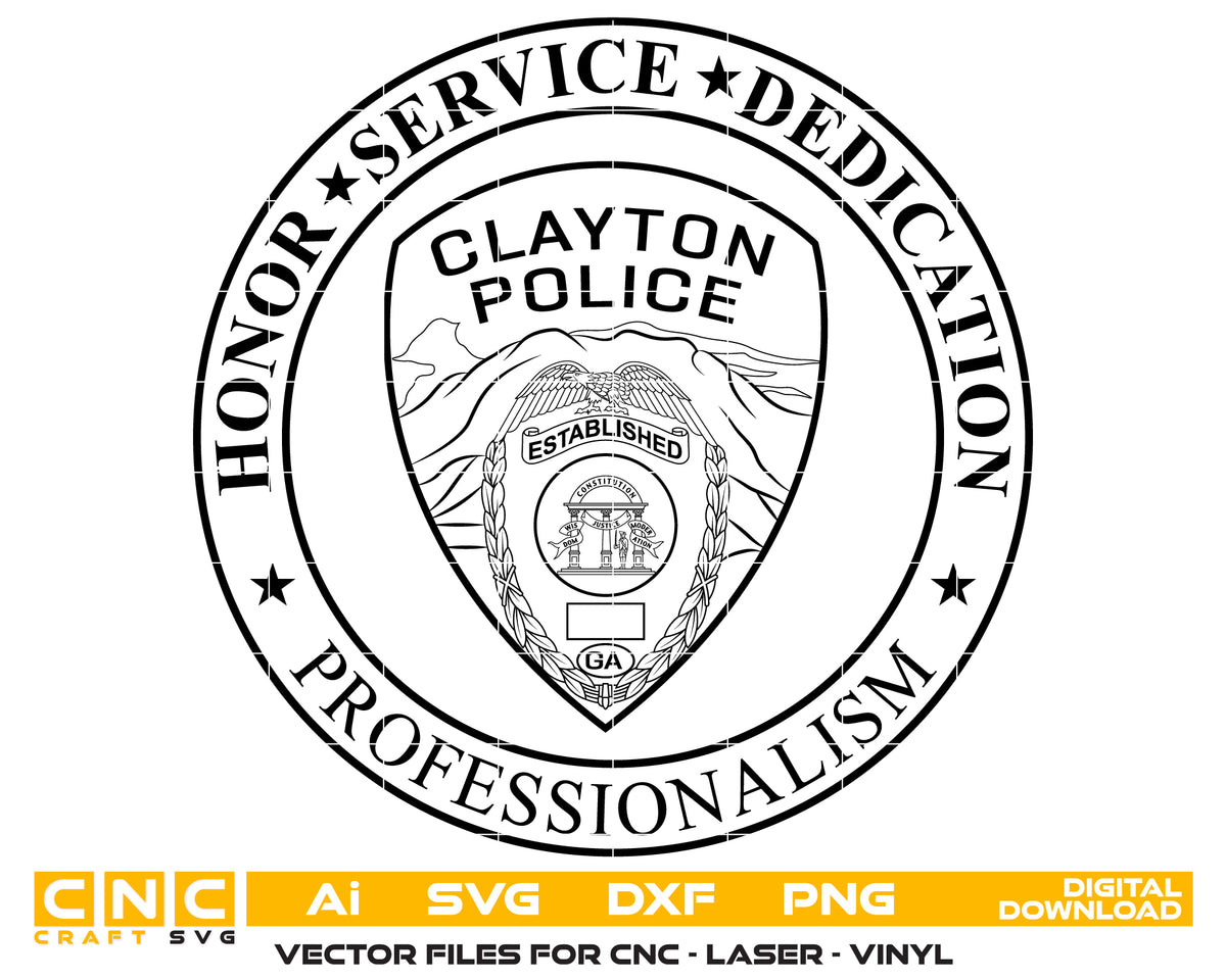 Clayton Police Department Badge SVG Georgia Law Enforcement Vector