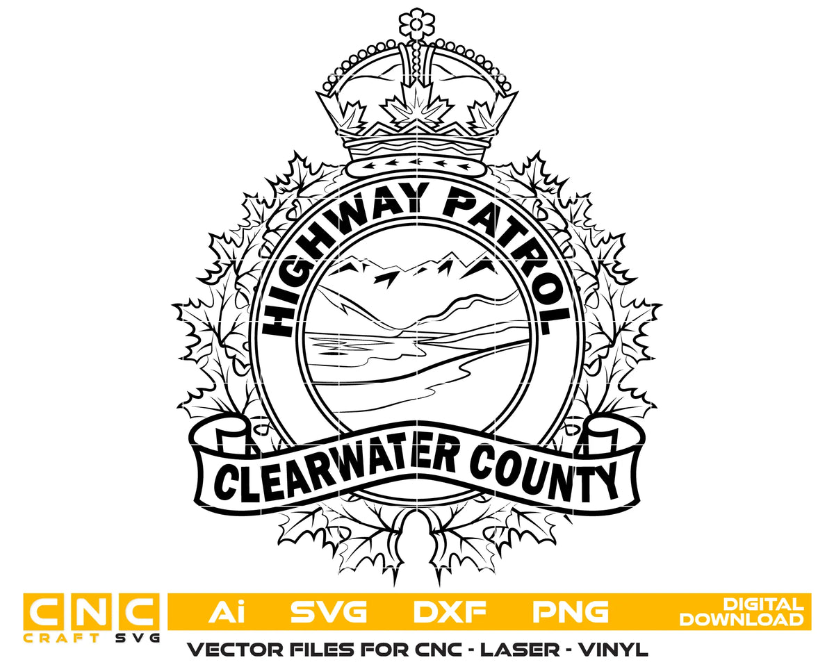 Clearwater County Highway Patrol Badge SVG Law Enforcement Vector