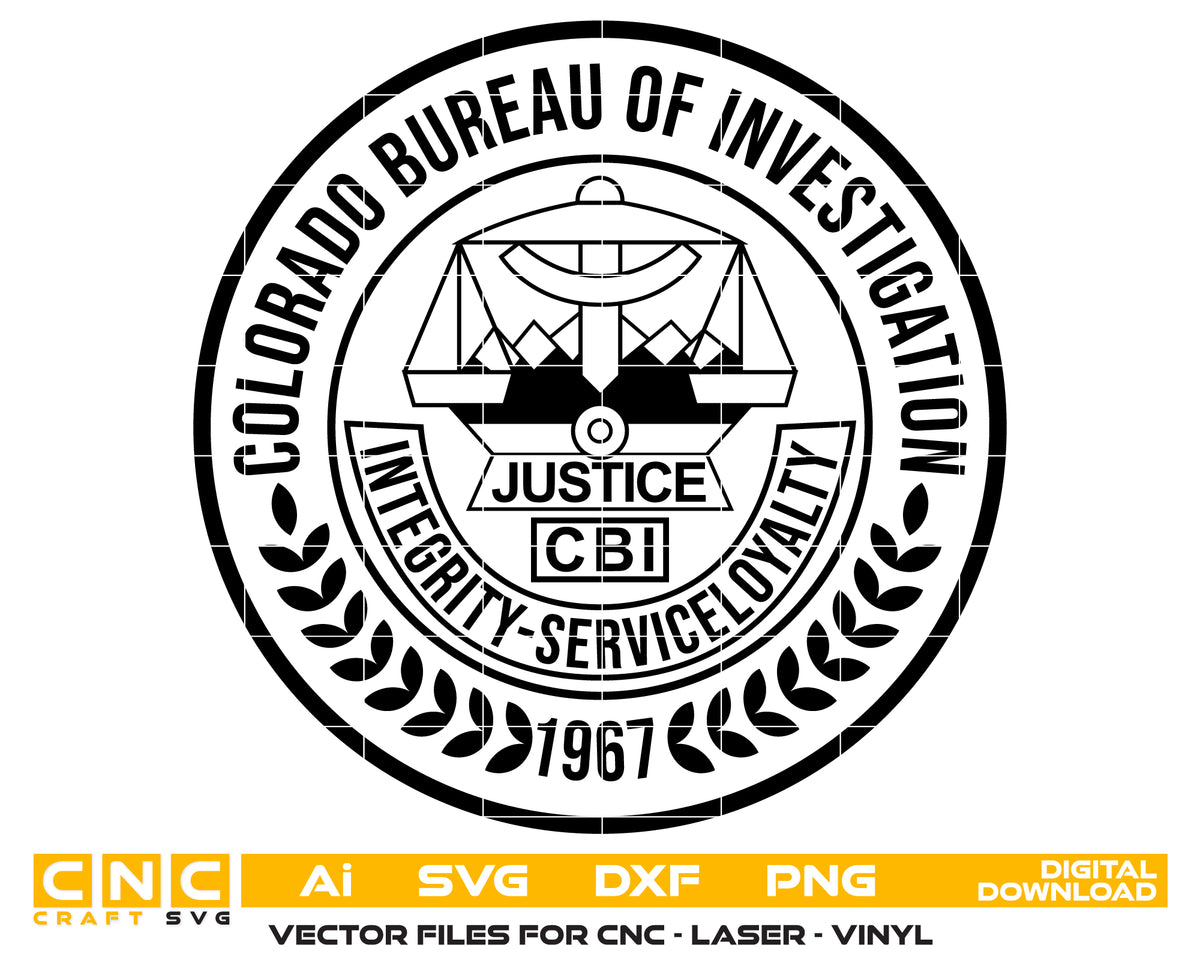 Colorado Bureau of Investigation Seal SVG CBI Law Enforcement Vector