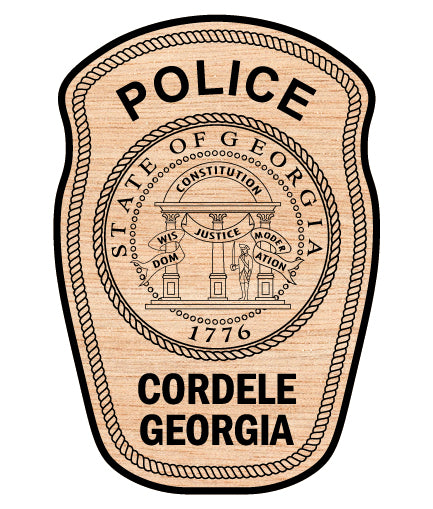 Cordele Police Department Patch SVG
Georgia Law Enforcement Vector Design
State of Georgia Seal Engraving File
Cordele GA Police Sign CNC File
Rope Border Police Patch Vector for Lasers
