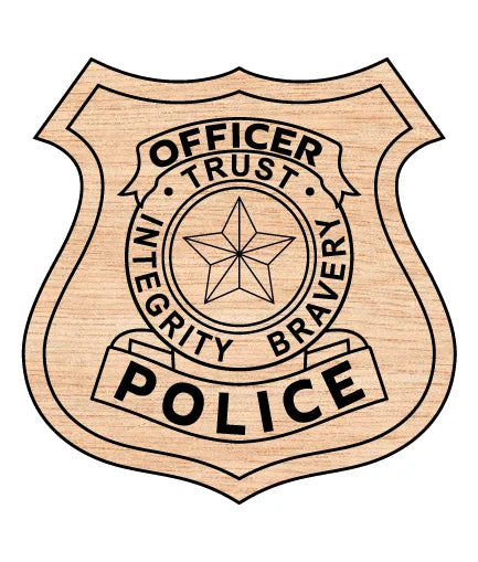 Police Officer Badge SVG Law Enforcement Trust Integrity Bravery Vector