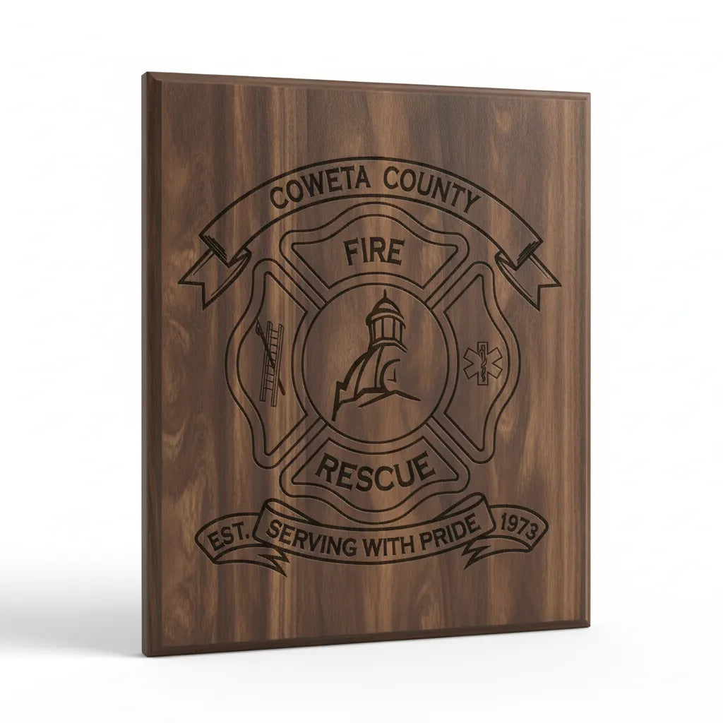 Coweta County Fire Rescue Badge SVG
Georgia Fire Department Vector
Maltese Cross Fire EMS Emblem
Firefighter Plaque Engraving File
Coweta County Fire Sign CNC File