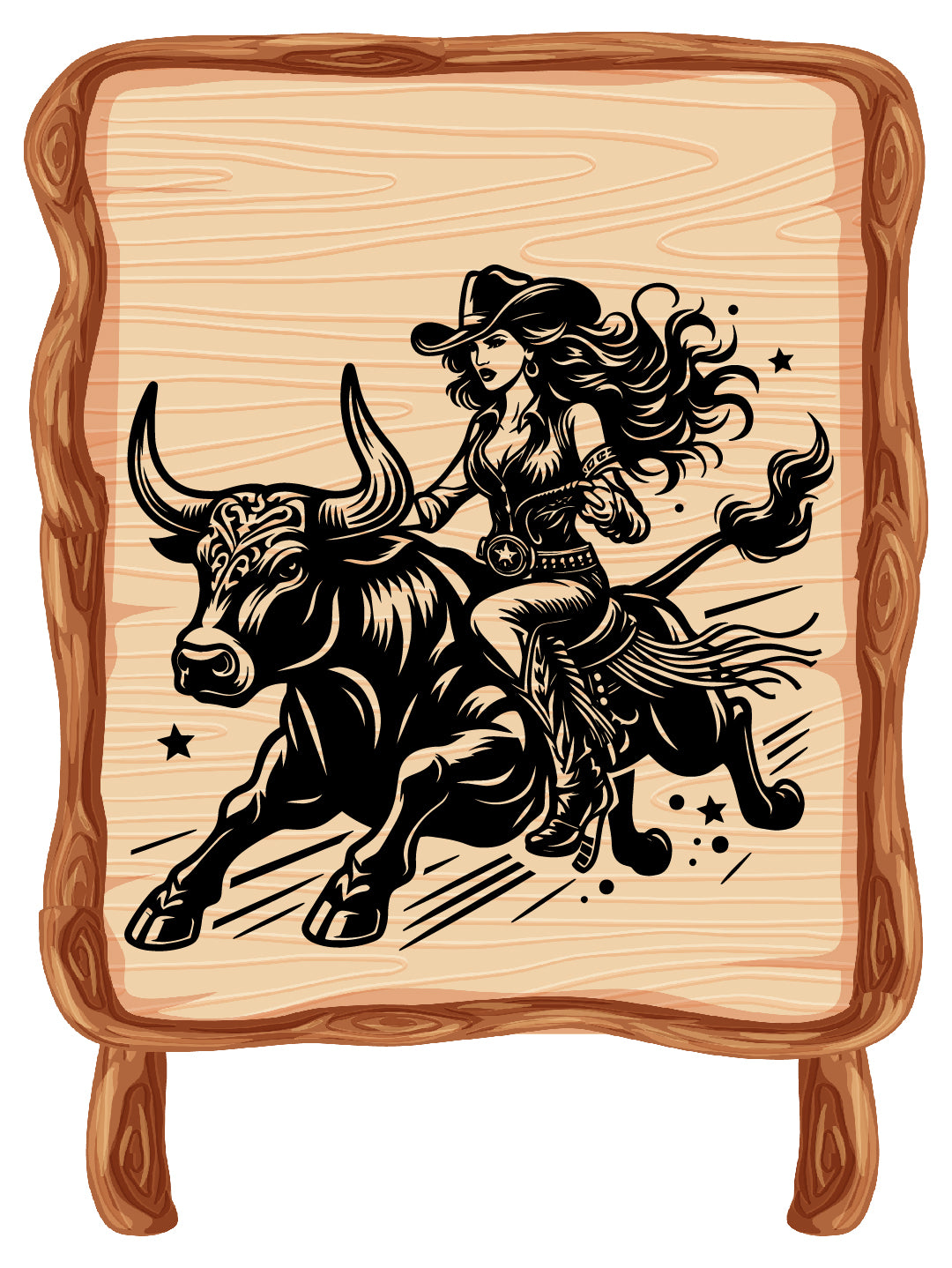 Cowgirl Riding Vector