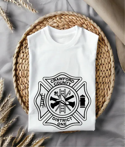 Crawford County Fire District One Badge Arkansas SVG Firefighter Vector