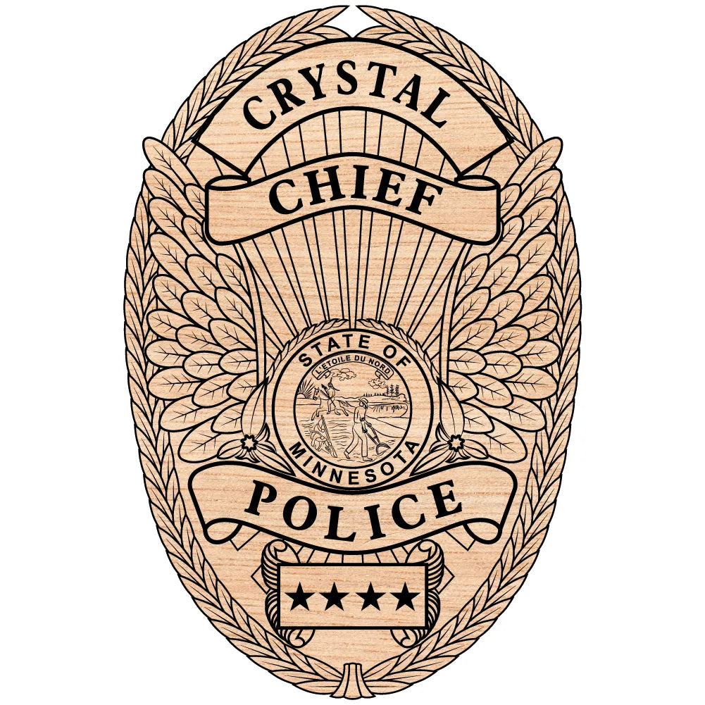 Crystal Police Chief Badge SVG Minnesota Law Enforcement Vector